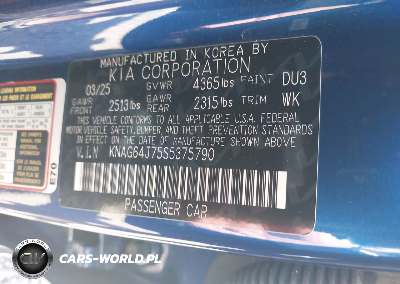 2025 Kia K5 Gt-Line VIN:KNAG64J75S5375790 - 9