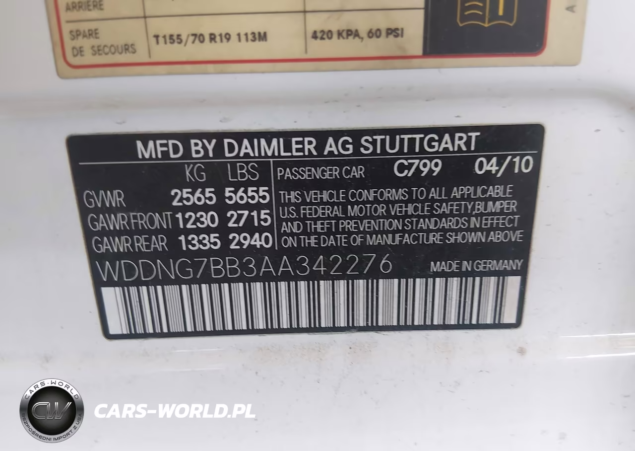 2010 Mercedes-Benz S 550 VIN:WDDNG7BB3AA342276 - 9