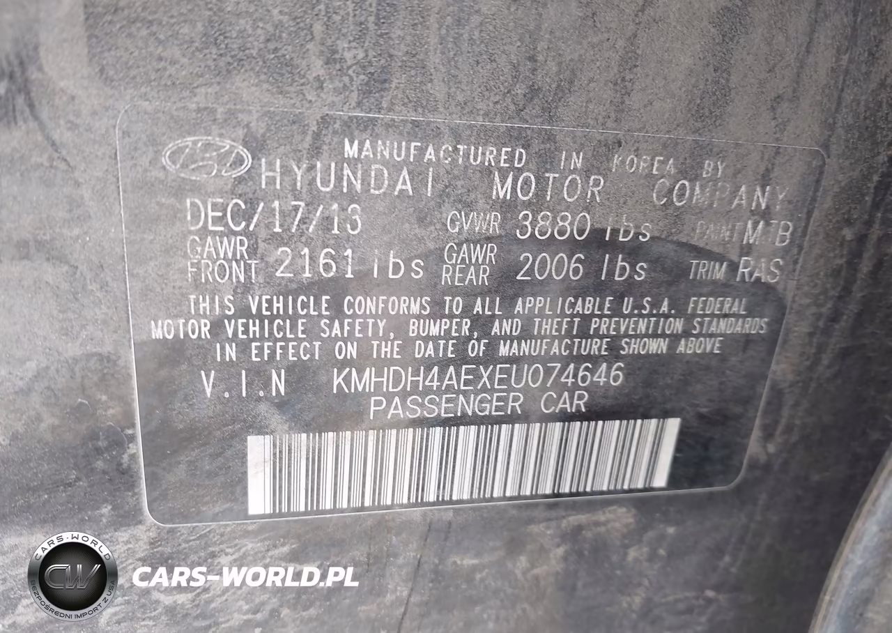2014 Hyundai Elantra Se VIN:KMHDH4AEXEU074646 - 9
