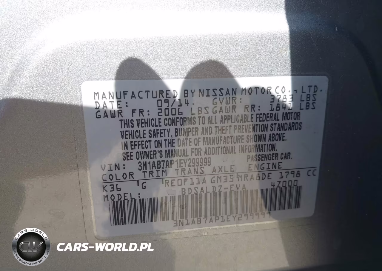 2014 Nissan Sentra Sv VIN:3N1AB7AP1EY299999 - 9