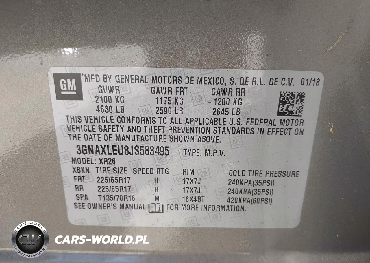 2018 Chevrolet Equinox Lt VIN:3GNAXLEU8JS583495 - 9