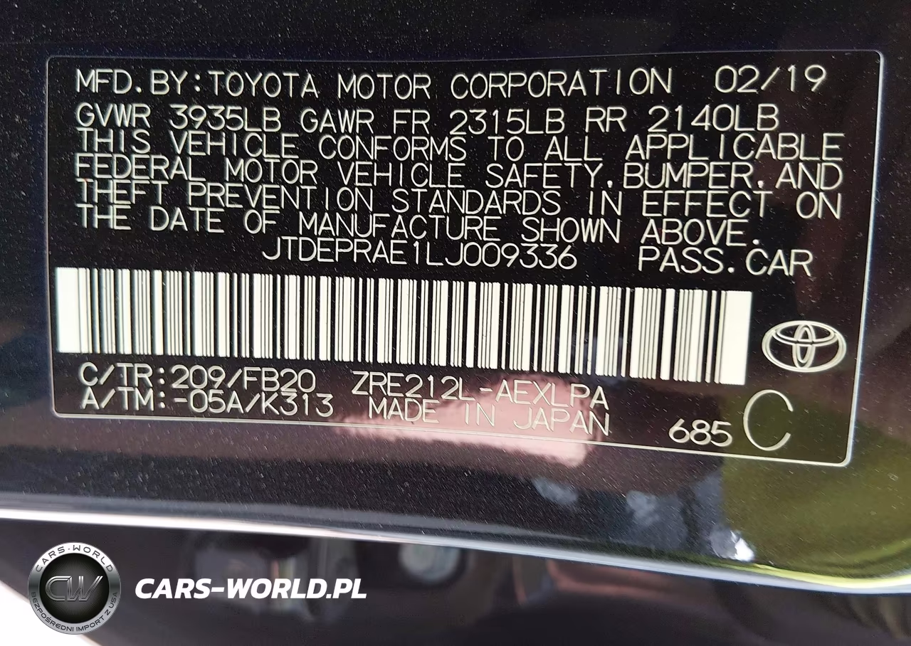 2020 Toyota Corolla Le VIN:JTDEPRAE1LJ009336 - 9