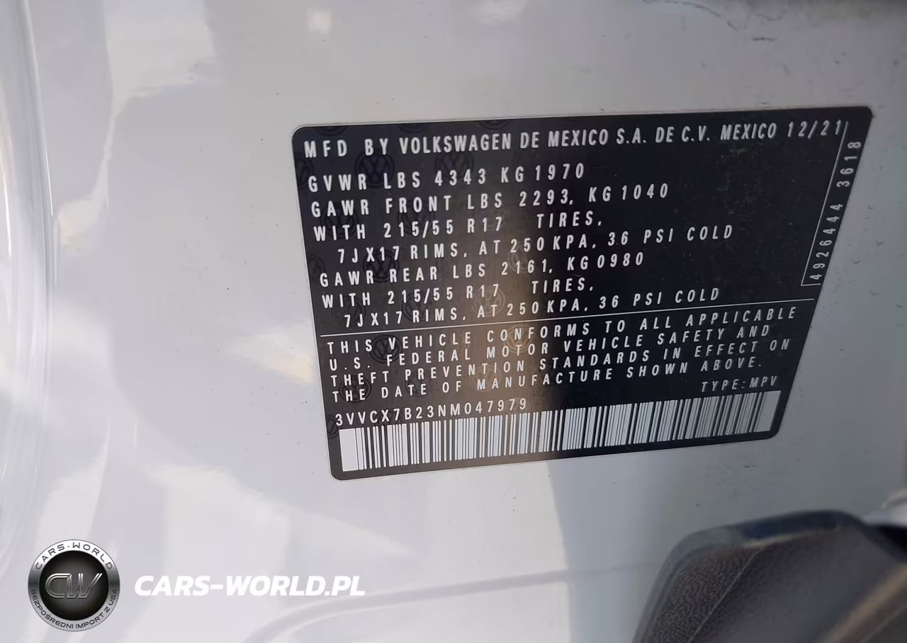 2022 Volkswagen Taos 1.5T S VIN:3VVCX7B23NM047979 - 9