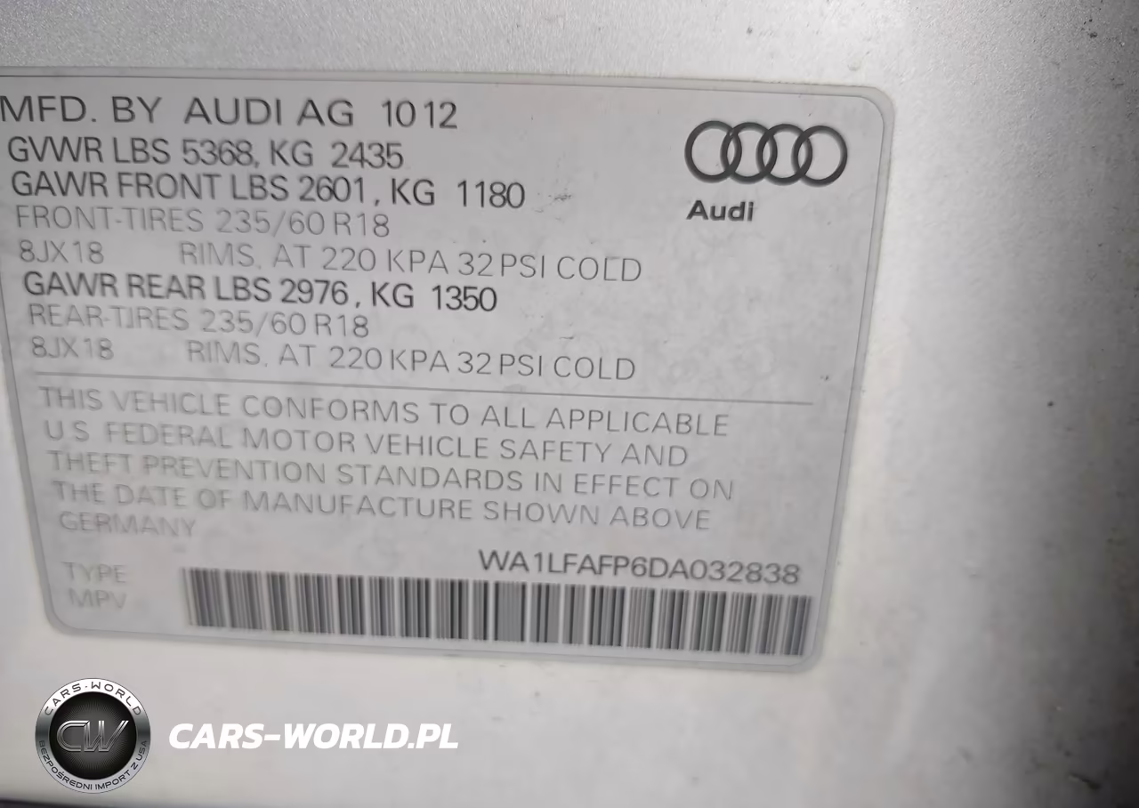 2013 Audi Q5 2.0T Premium VIN:WA1LFAFP6DA032838 - 9