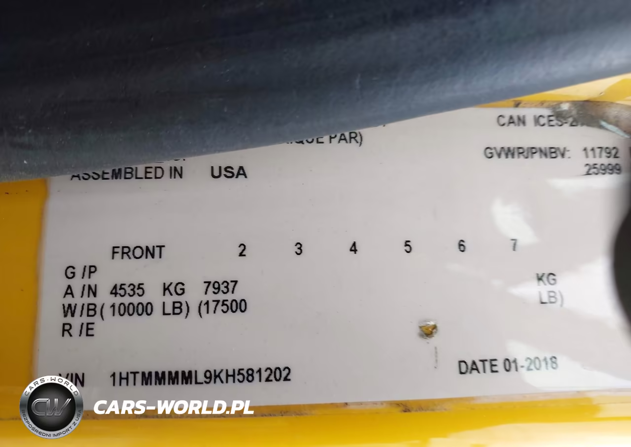 2019 International Durastar 4300 VIN:1HTMMMML9KH581202 - 8