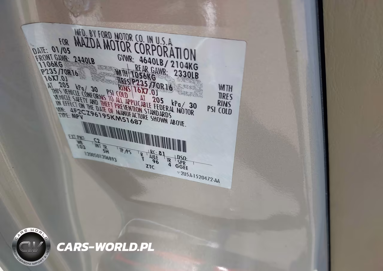2005 Mazda Tribute S VIN:4F2CZ96195KM51687 - 9
