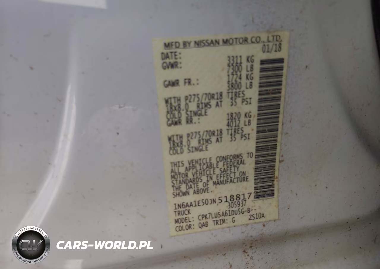 2018 Nissan Titan Pro-4X VIN:1N6AA1E50JN518817 - 9