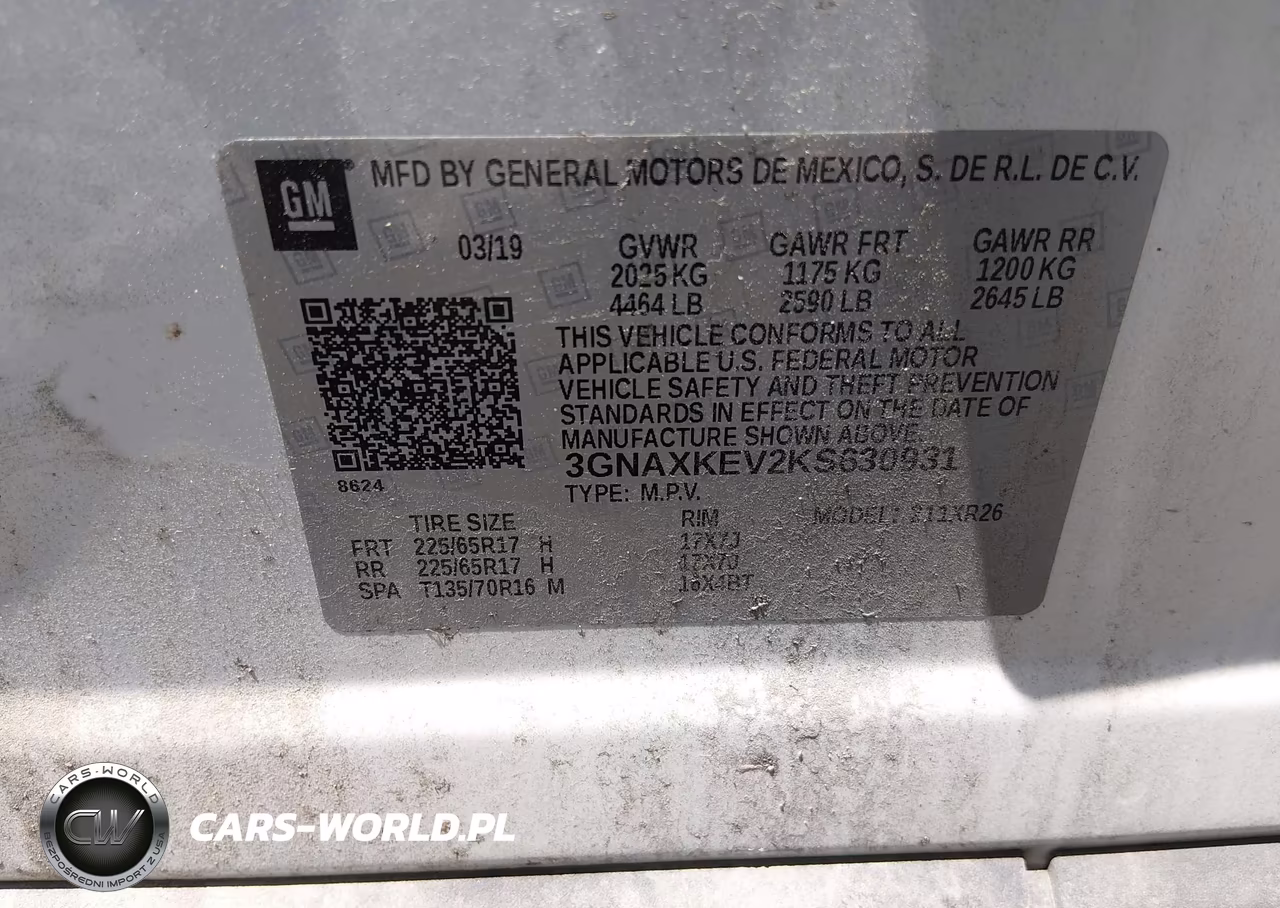 2019 Chevrolet Equinox Lt VIN:3GNAXKEV2KS630931 - 9