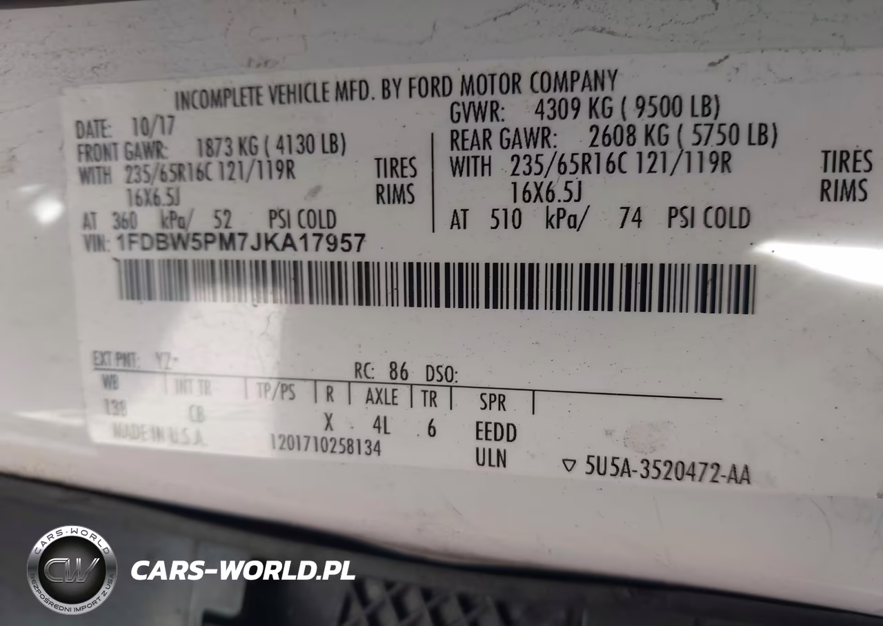2018 Ford Transit-350 Cutaway VIN:1FDBW5PM7JKA17957 - 8