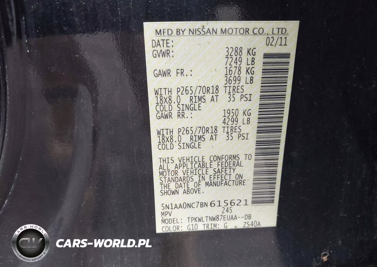 2011 Nissan Armada Sv VIN:5N1AA0NC7BN615621 - 9