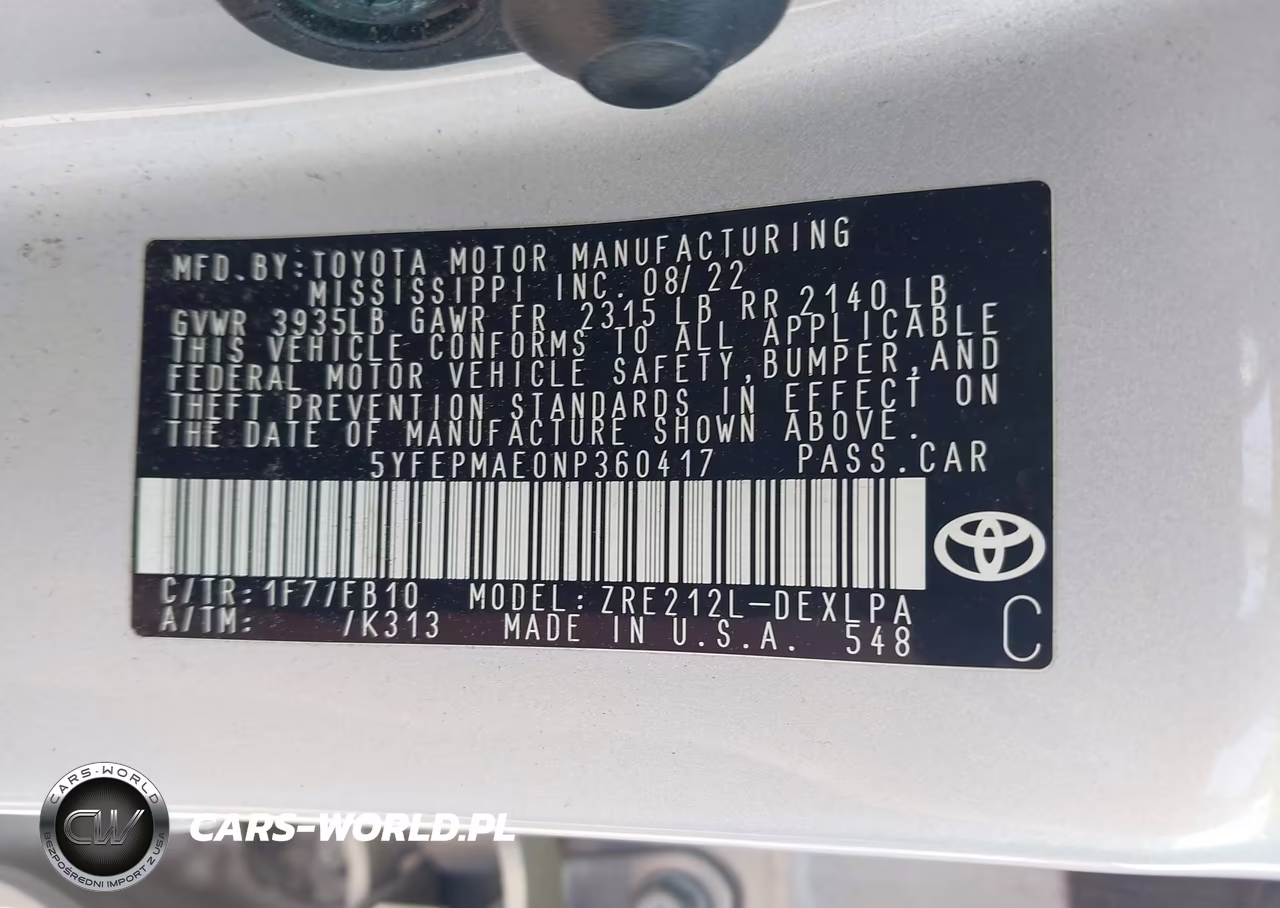 2022 Toyota Corolla Le VIN:5YFEPMAE0NP360417 - 9