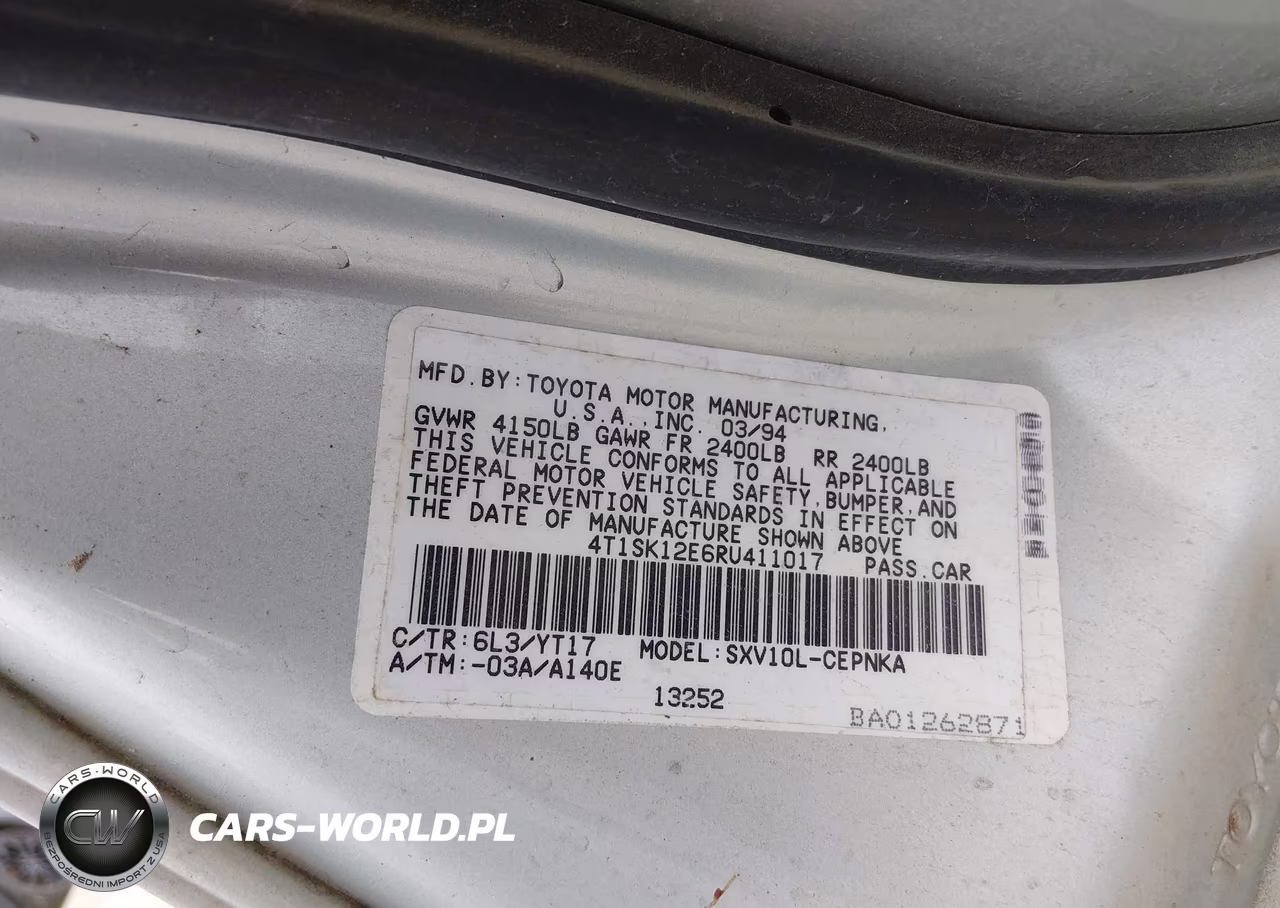 1994 Toyota Camry Le VIN:4T1SK12E6RU411017 - 9