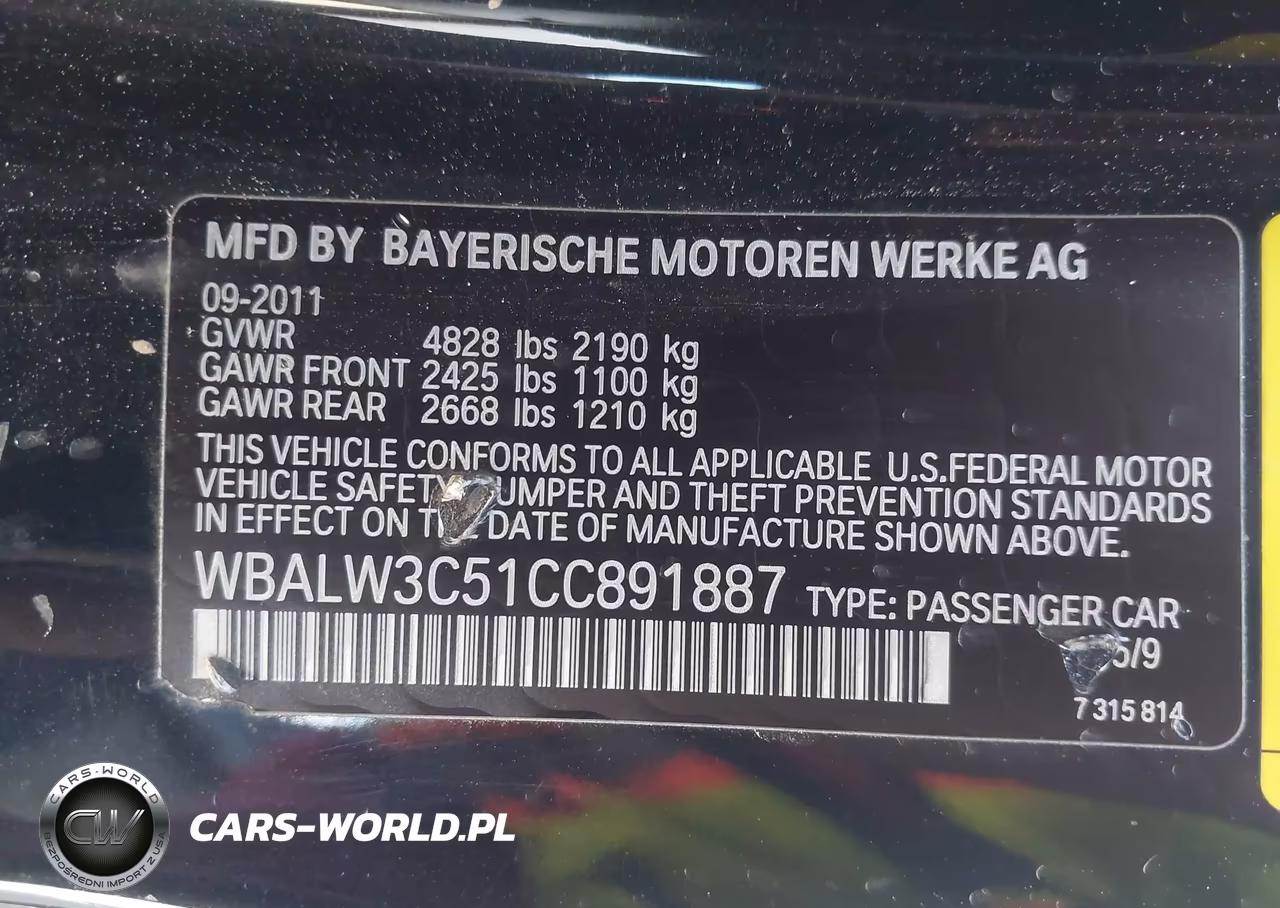 2012 BMW 640I VIN:WBALW3C51CC891887 - 9