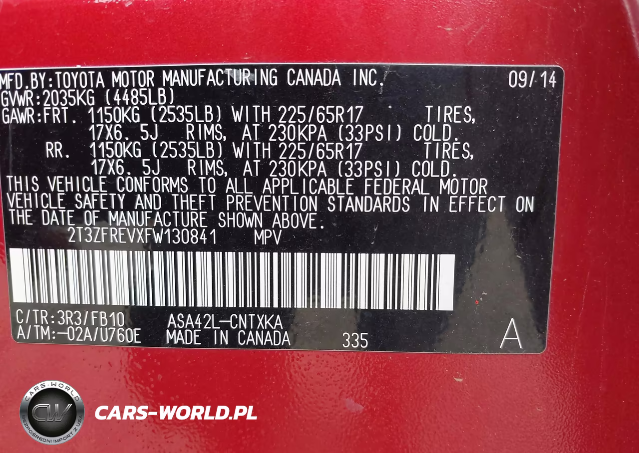 2015 Toyota Rav4 Le VIN:2T3ZFREVXFW130841 - 9