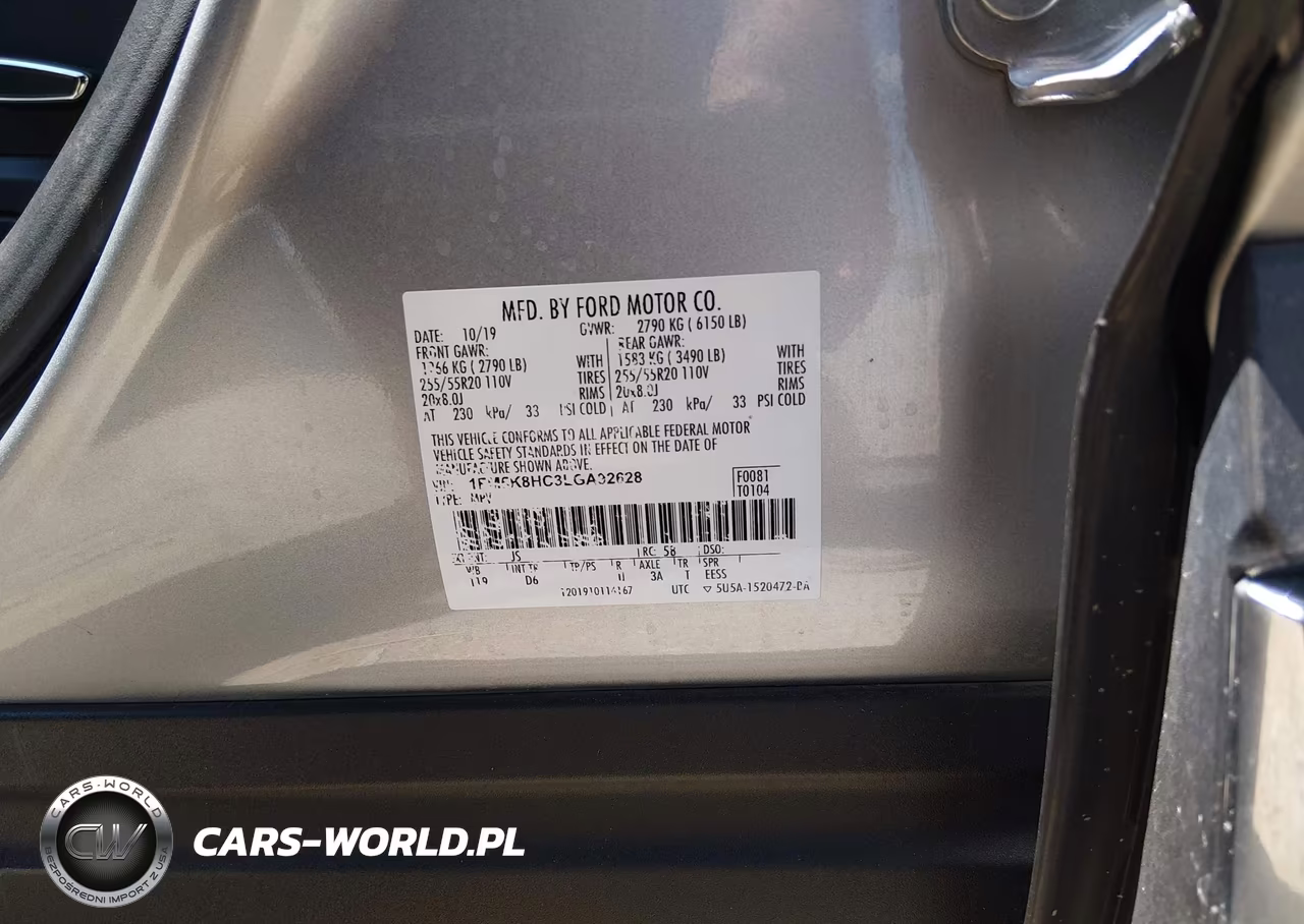 2020 Ford Explorer Platinum VIN:1FM5K8HC3LGA92628 - 9
