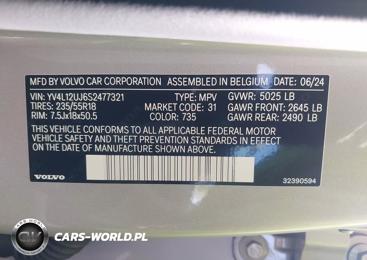 2025 Volvo Xc40 B5 Core Bright Theme VIN:YV4L12UJ6S2477321 - 9