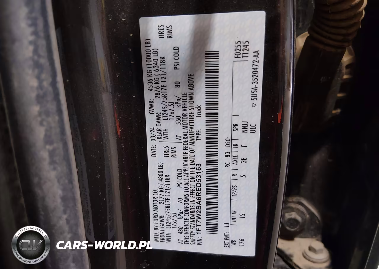 2024 Ford F-250 Xl VIN:1FT7W2BA6RED53163 - 9