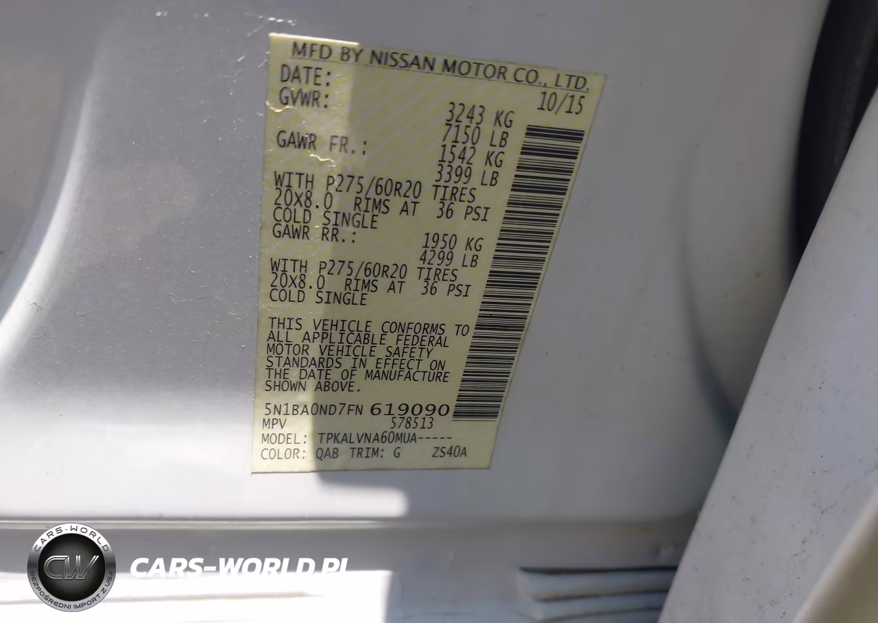 2015 Nissan Armada Sl VIN:5N1BA0ND7FN619090 - 9