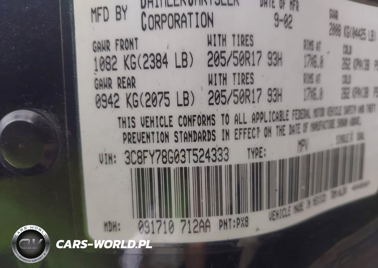 2003 Chrysler Pt Cruiser Gt VIN:3C8FY78G03T524333 - 9