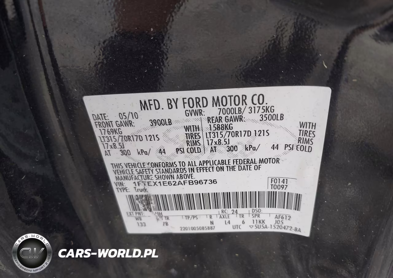 2010 Ford F-150 Svt Raptor VIN:1FTEX1E62AFB96736 - 9