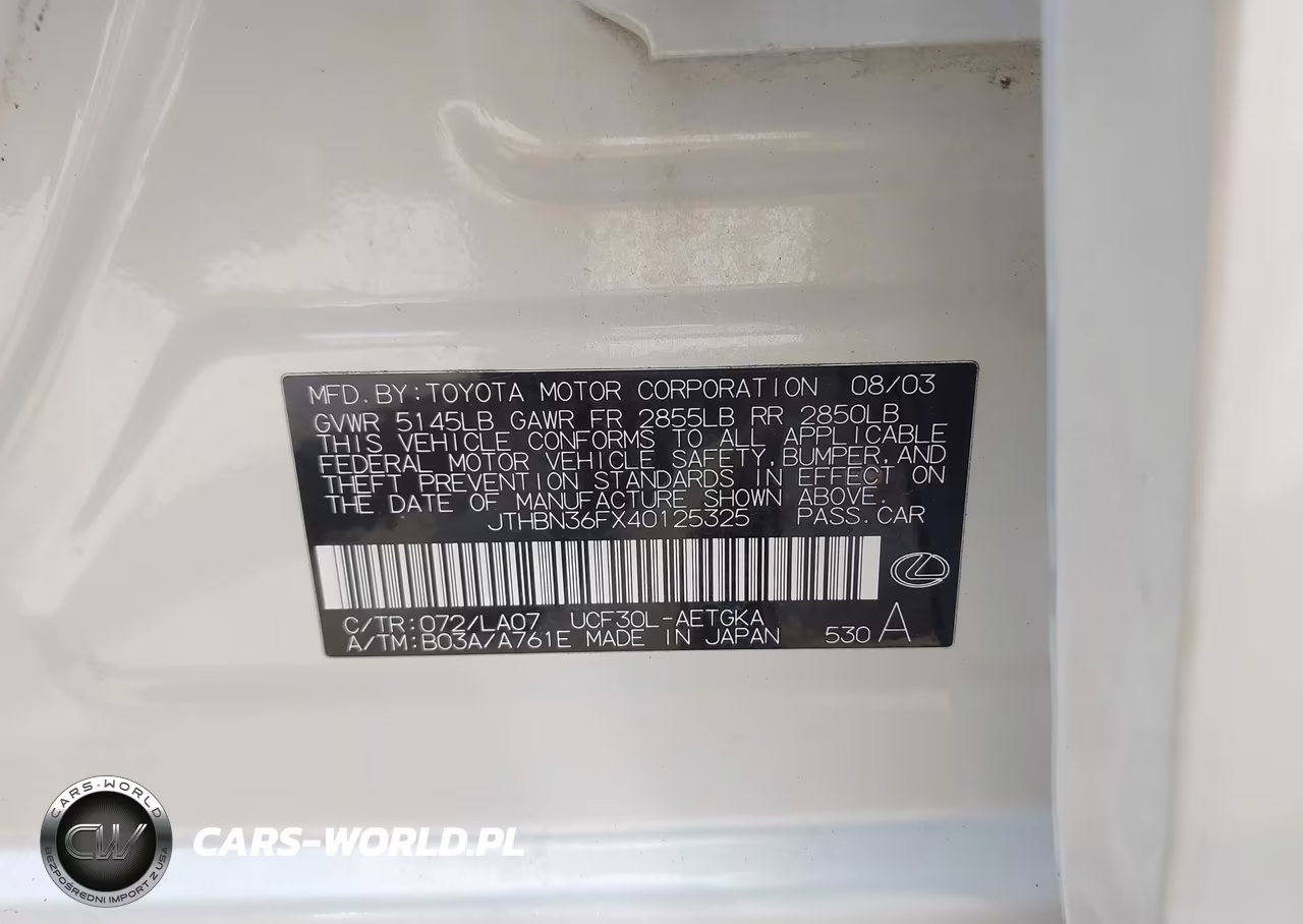 2004 Lexus Ls 430 VIN:JTHBN36FX40125325 - 9