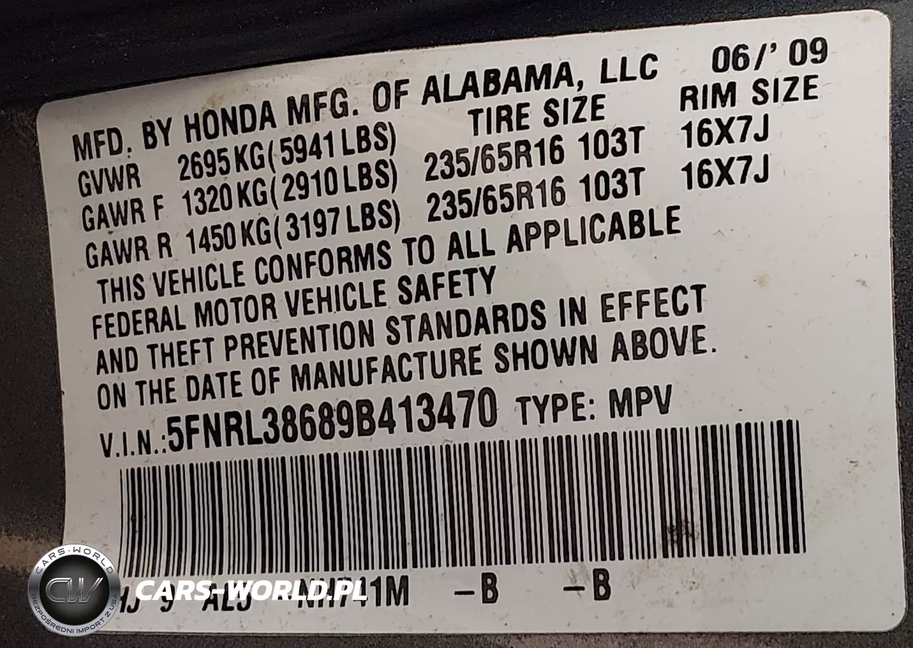 2009 Honda Odyssey Ex-L VIN:5FNRL38689B413470 - 9