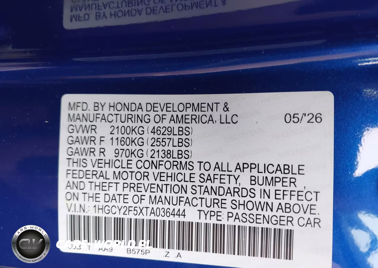 2026 Honda Accord Hybrid Sport VIN:1HGCY2F5XTA036444 - 9