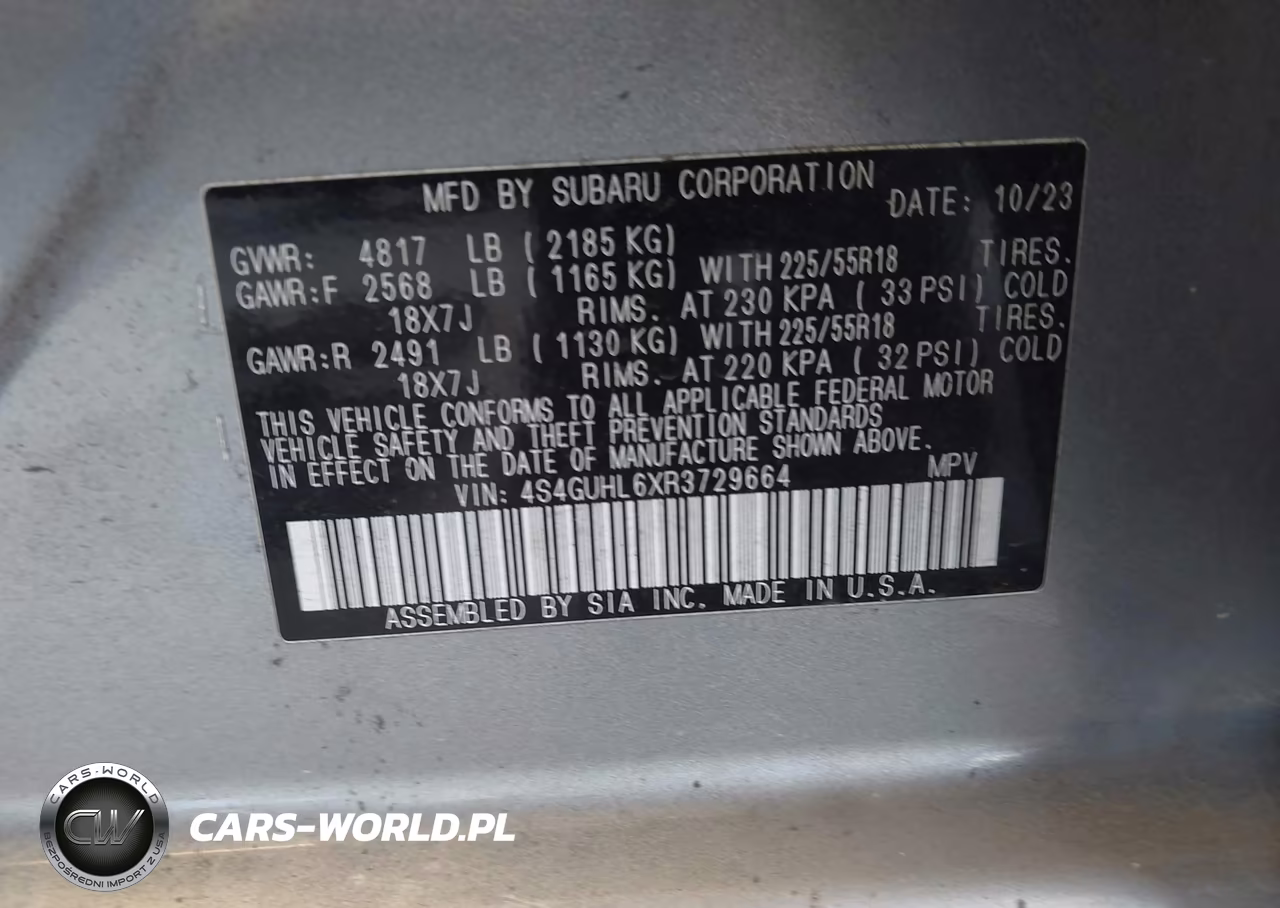 2024 Subaru Crosstrek Limited VIN:4S4GUHL6XR3729664 - 9