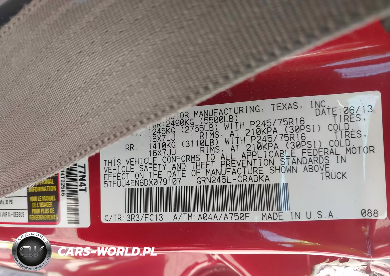 2013 Toyota Tacoma Base V6 VIN:5TFUU4EN6DX079107 - 9