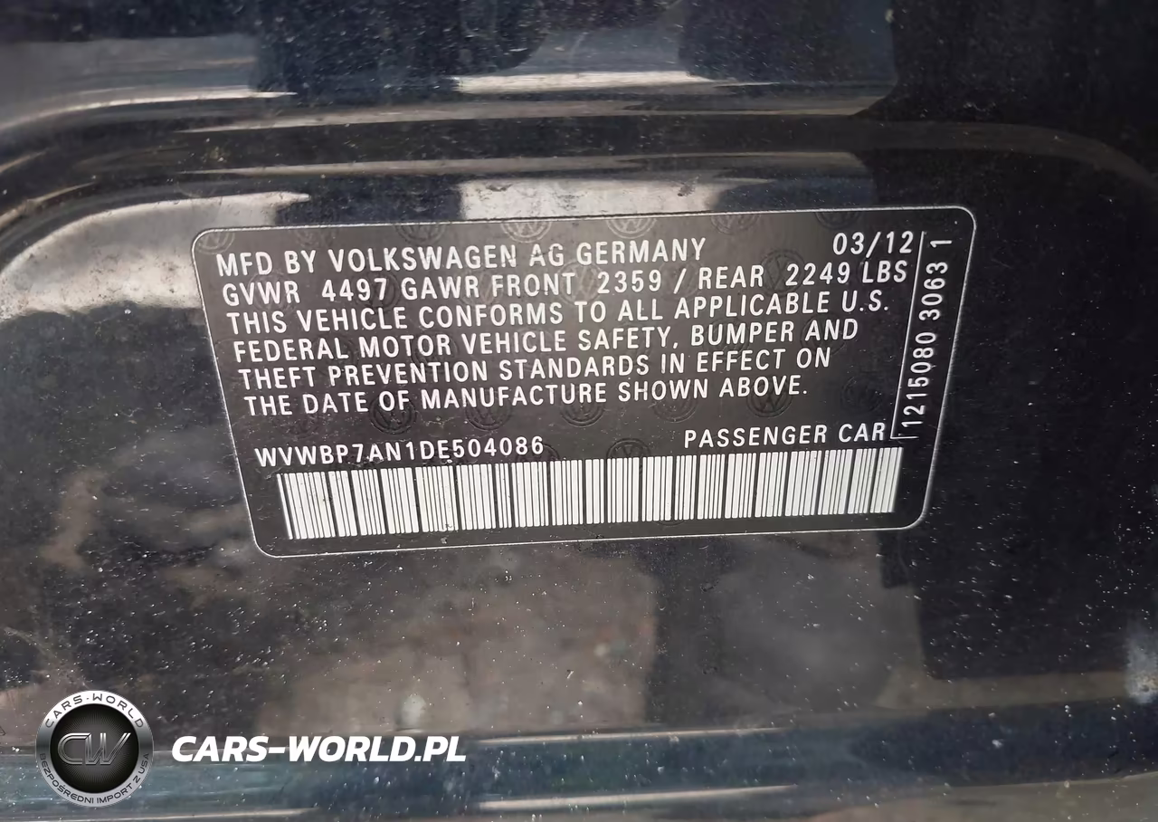 2013 Volkswagen Cc 2.0T Sport VIN:WVWBP7AN1DE504086 - 9