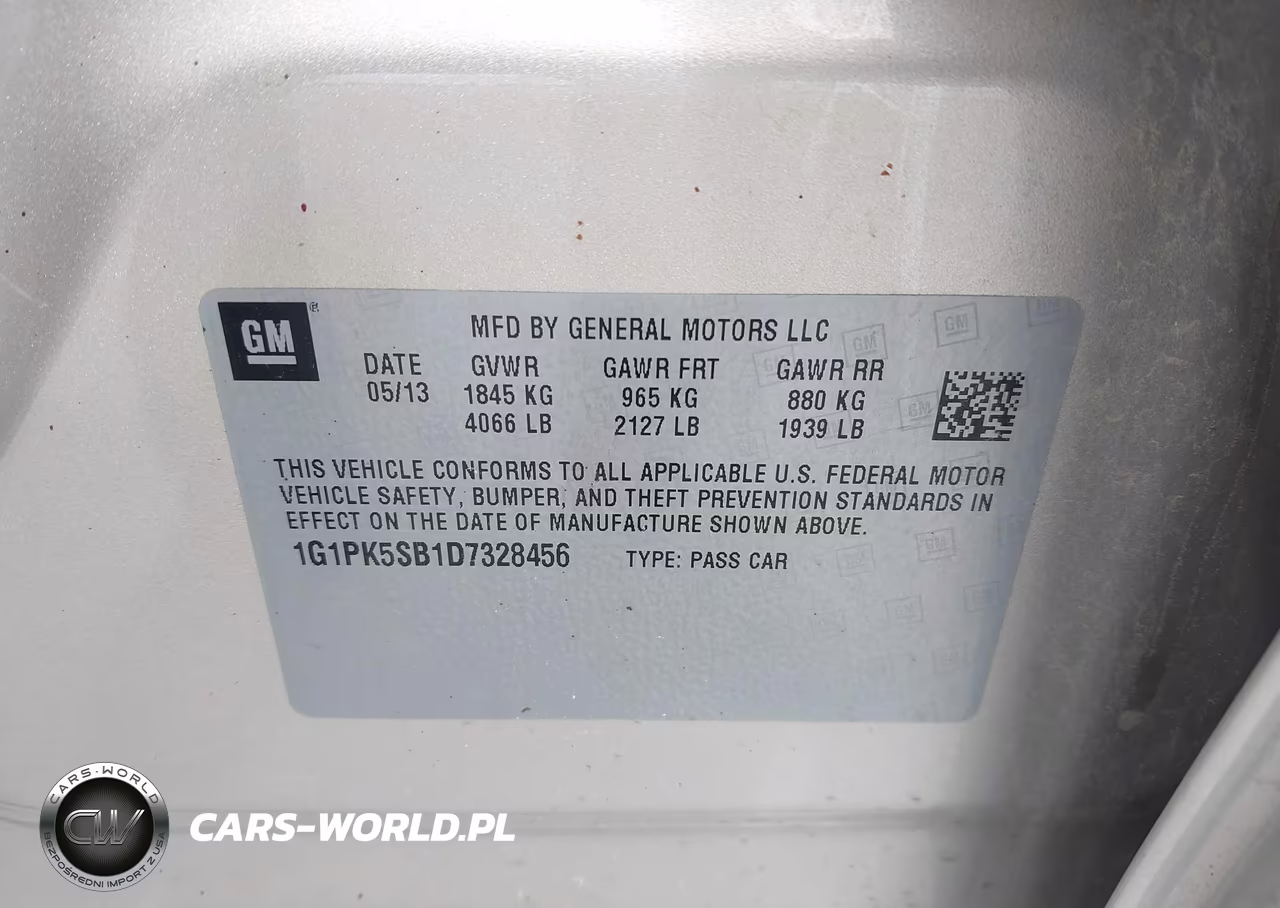 2013 Chevrolet Cruze Lt VIN:1G1PK5SB1D7328456 - 9
