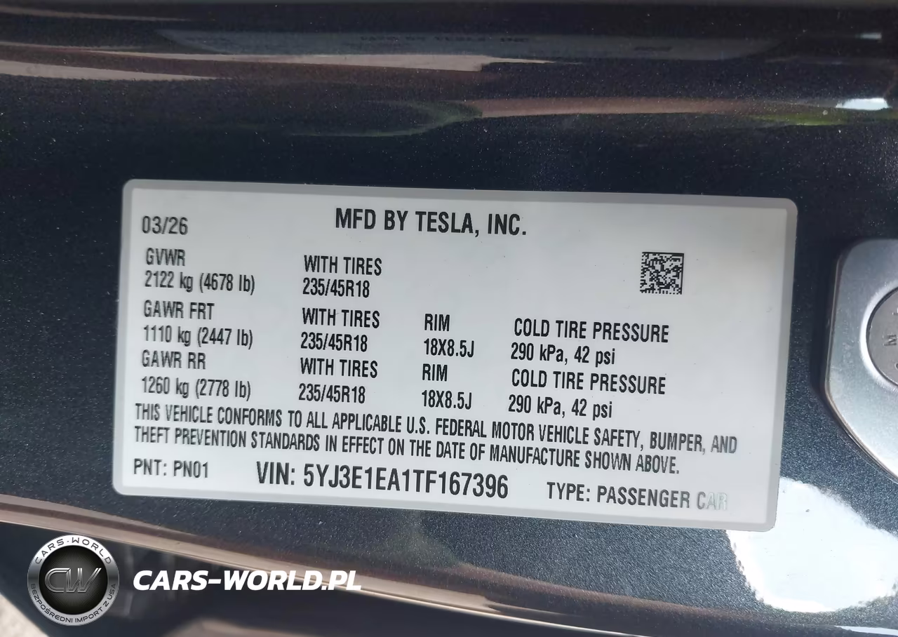 2026 Tesla Model 3 Premium Rear-Wheel Drive-Rear-Wheel Drive VIN:5YJ3E1EA1TF167396 - 9