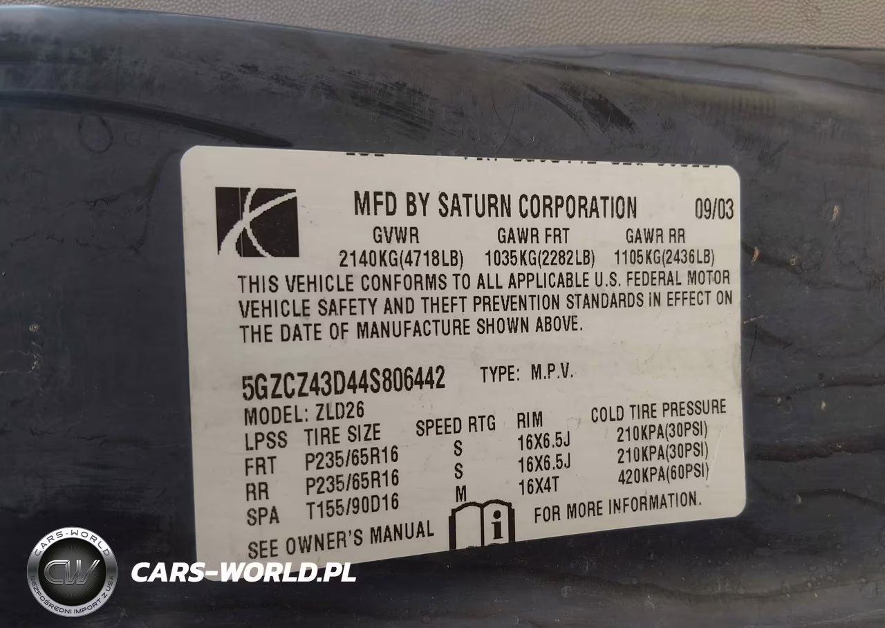 2004 Saturn Vue 4 Cyl VIN:5GZCZ43D44S806442 - 9