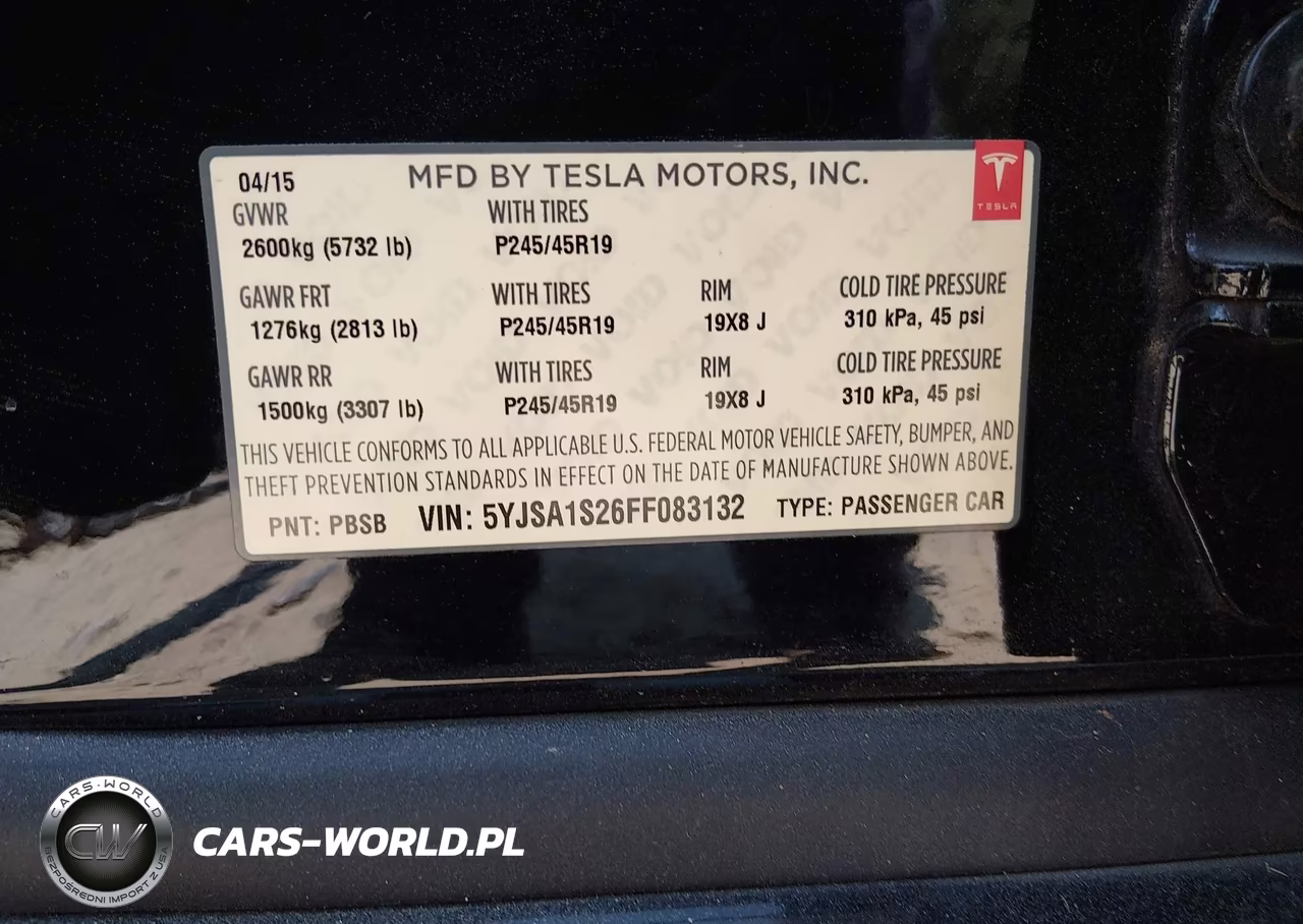 2015 Tesla Model S 70D-85D-P85D VIN:5YJSA1S26FF083132 - 9