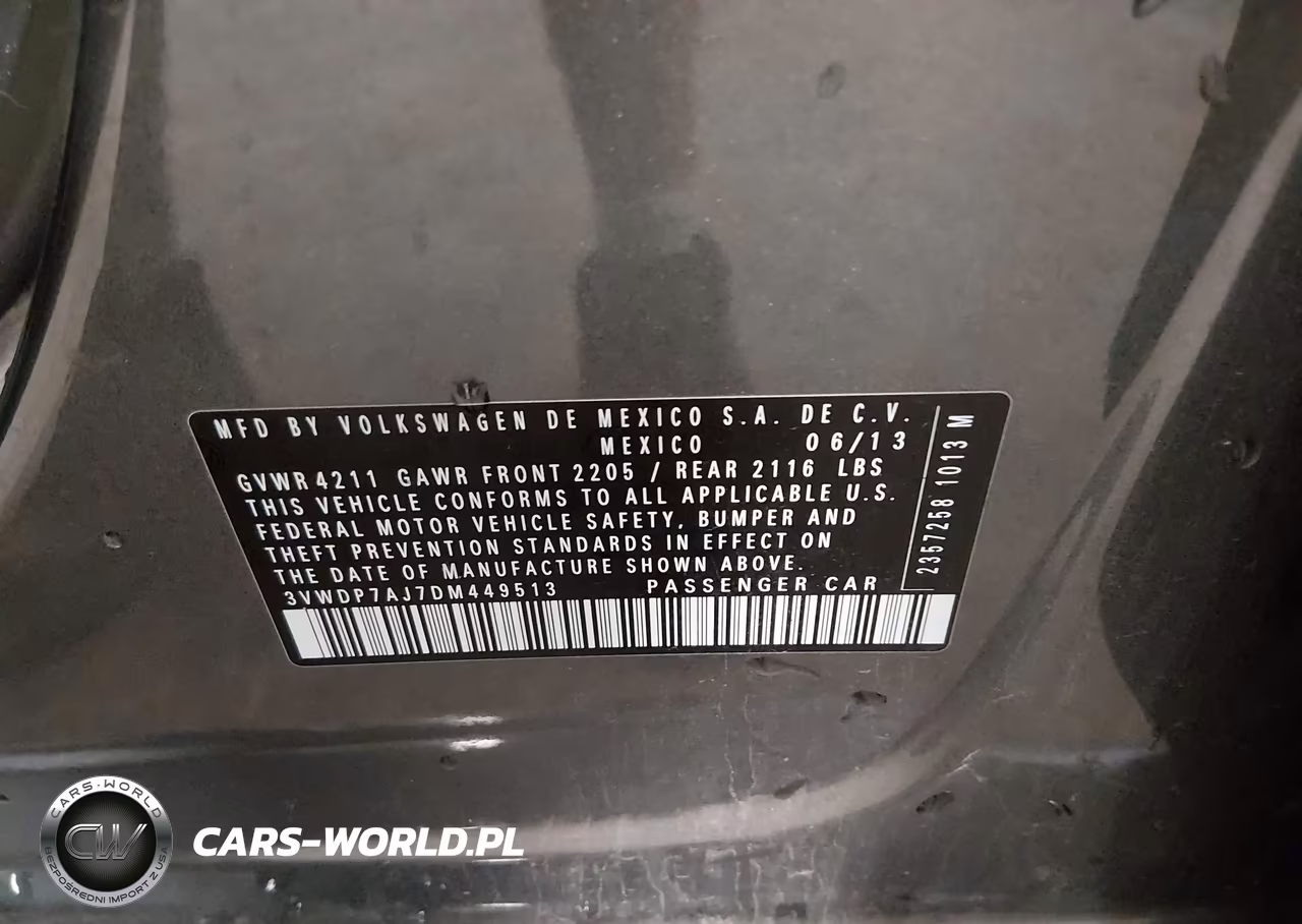 2013 Volkswagen Jetta 2.5L Se VIN:3VWDP7AJ7DM449513 - 9