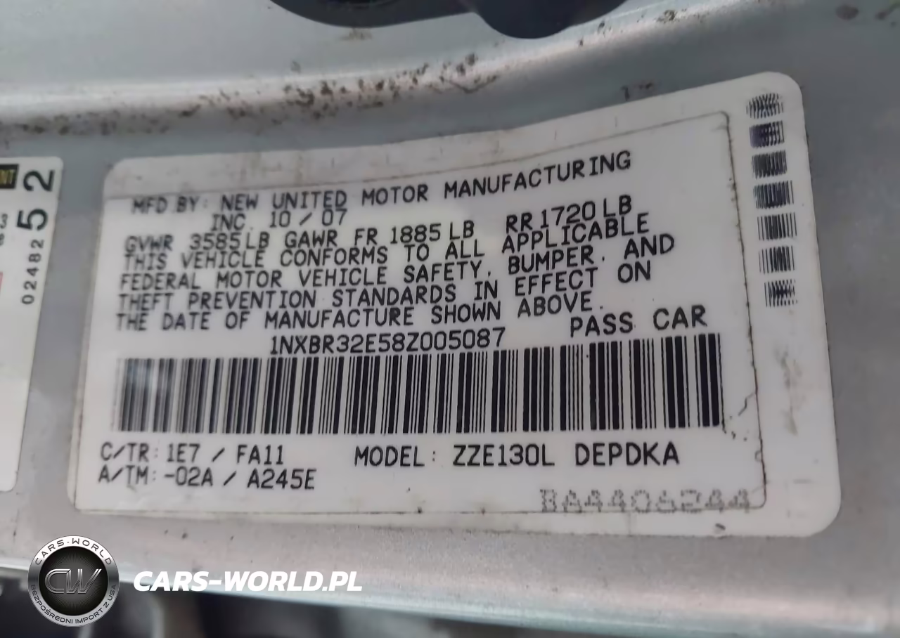 2008 Toyota Corolla Ce VIN:1NXBR32E58Z005087 - 9