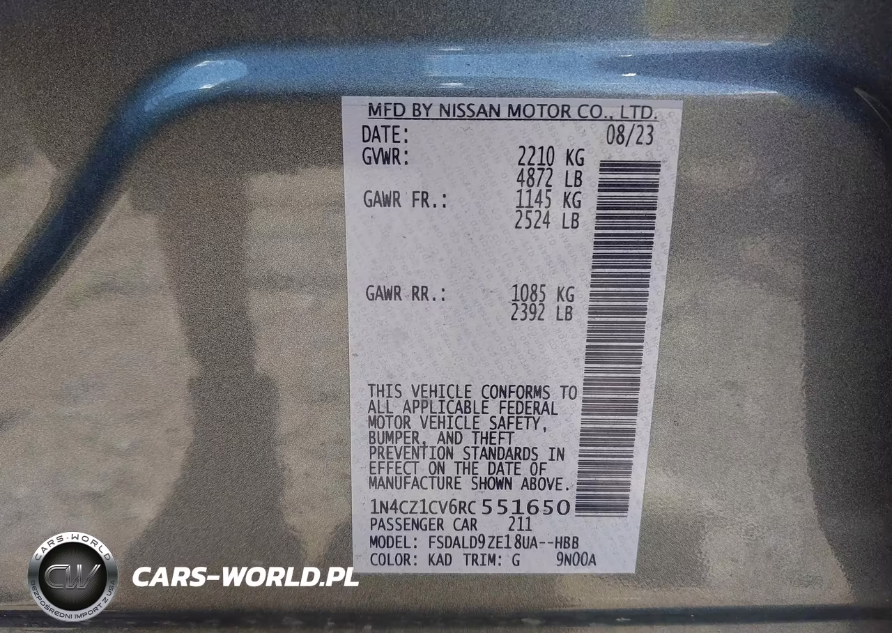 2024 Nissan Leaf Sv Plus VIN:1N4CZ1CV6RC551650 - 9
