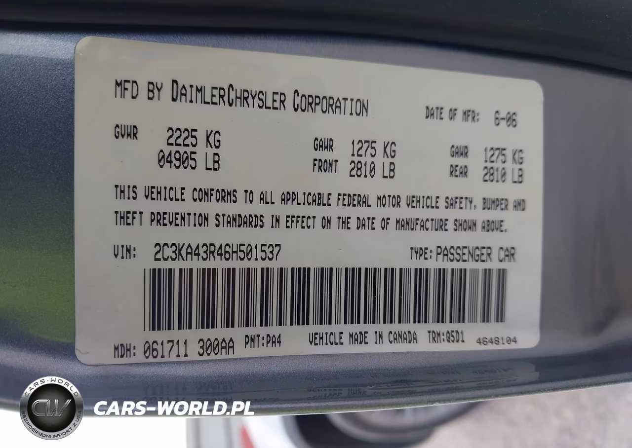 2006 Chrysler 300 VIN:2C3KA43R46H501537 - 9