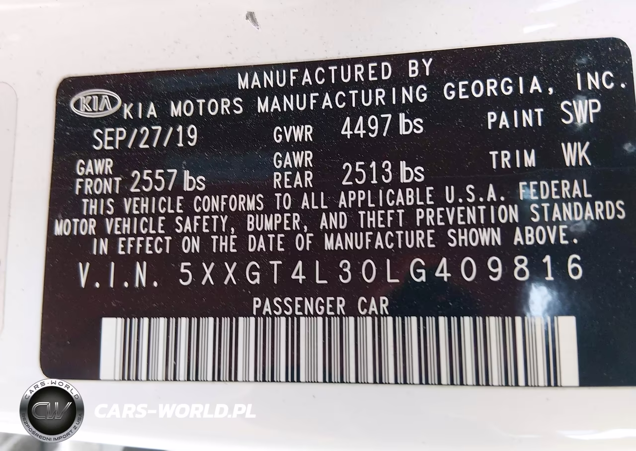 2020 Kia Optima S VIN:5XXGT4L30LG409816 - 9