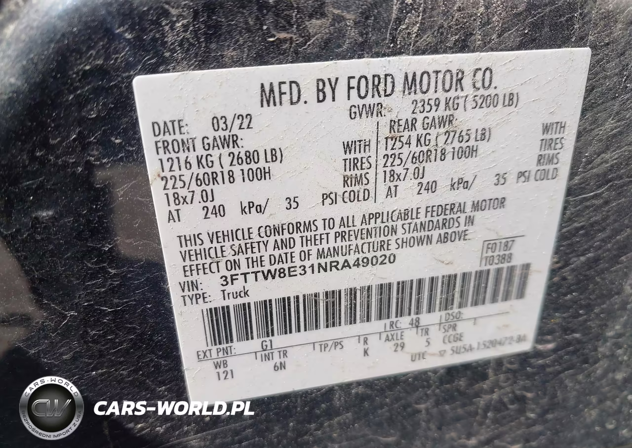 2022 Ford Maverick Lariat VIN:3FTTW8E31NRA49020 - 9