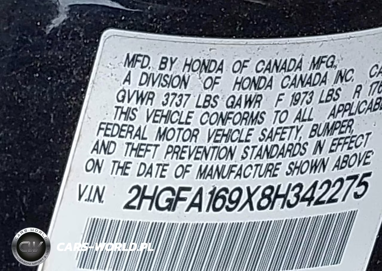 2008 Honda Civic Ex-L VIN:2HGFA169X8H342275 - 9