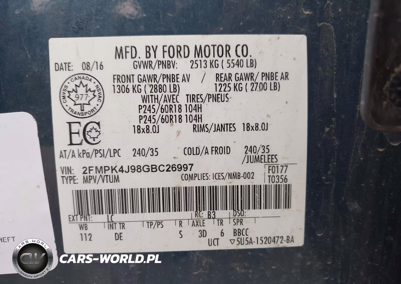 2016 Ford Edge Sel VIN:2FMPK4J98GBC26997 - 9