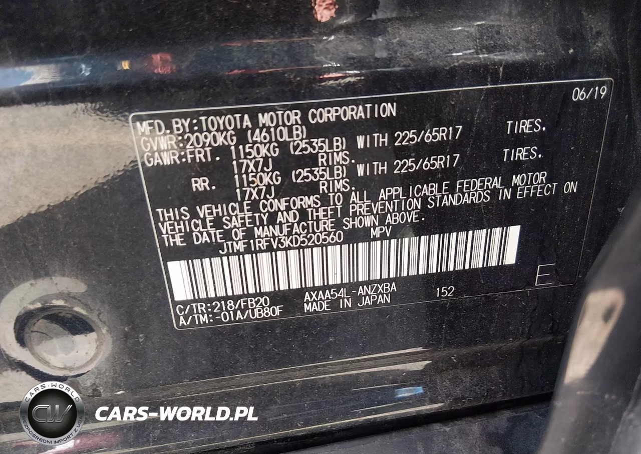 2019 Toyota Rav4 Le VIN:JTMF1RFV3KD520560 - 9