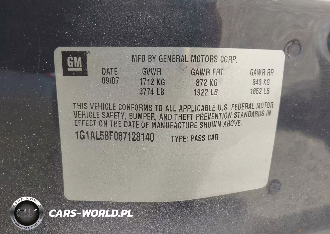 2008 Chevrolet Cobalt Lt VIN:1G1AL58F087128140 - 9