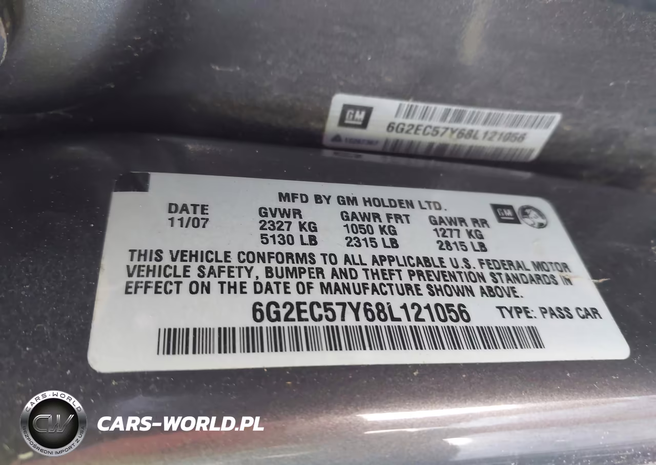 2008 Pontiac G8 Gt VIN:6G2EC57Y68L121056 - 9