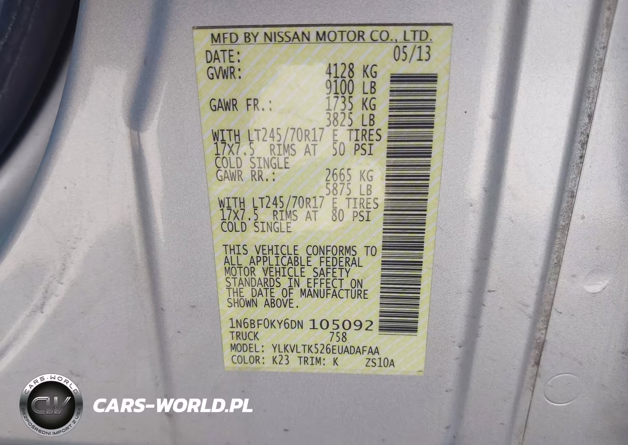 2013 Nissan Nv Cargo Nv2500 Hd Sv V6 VIN:1N6BF0KY6DN105092 - 9