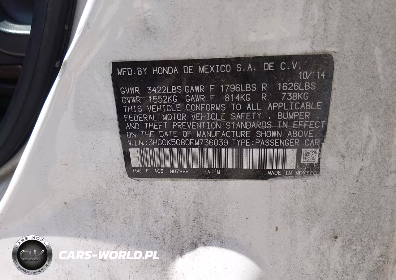 2015 Honda Fit Ex VIN:3HGGK5G80FM736039 - 9