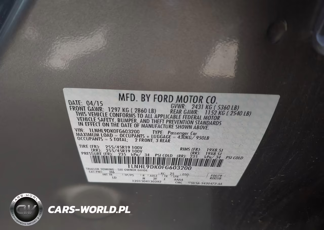 2015 Lincoln Mks VIN:1LNHL9DK0FG603200 - 9