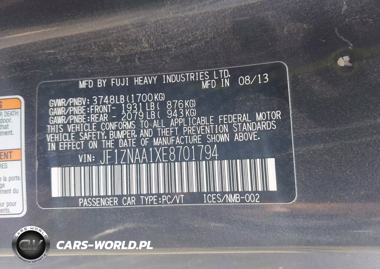 2014 Scion Fr-S VIN:JF1ZNAA1XE8701794 - 9