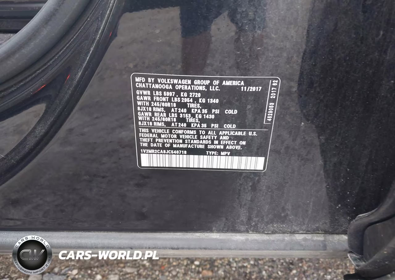 2018 Volkswagen Atlas 3.6L V6 Sel VIN:1V2MR2CA8JC540718 - 9